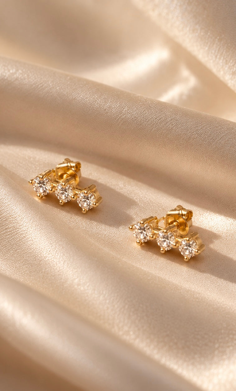 Triple Diamond Studs