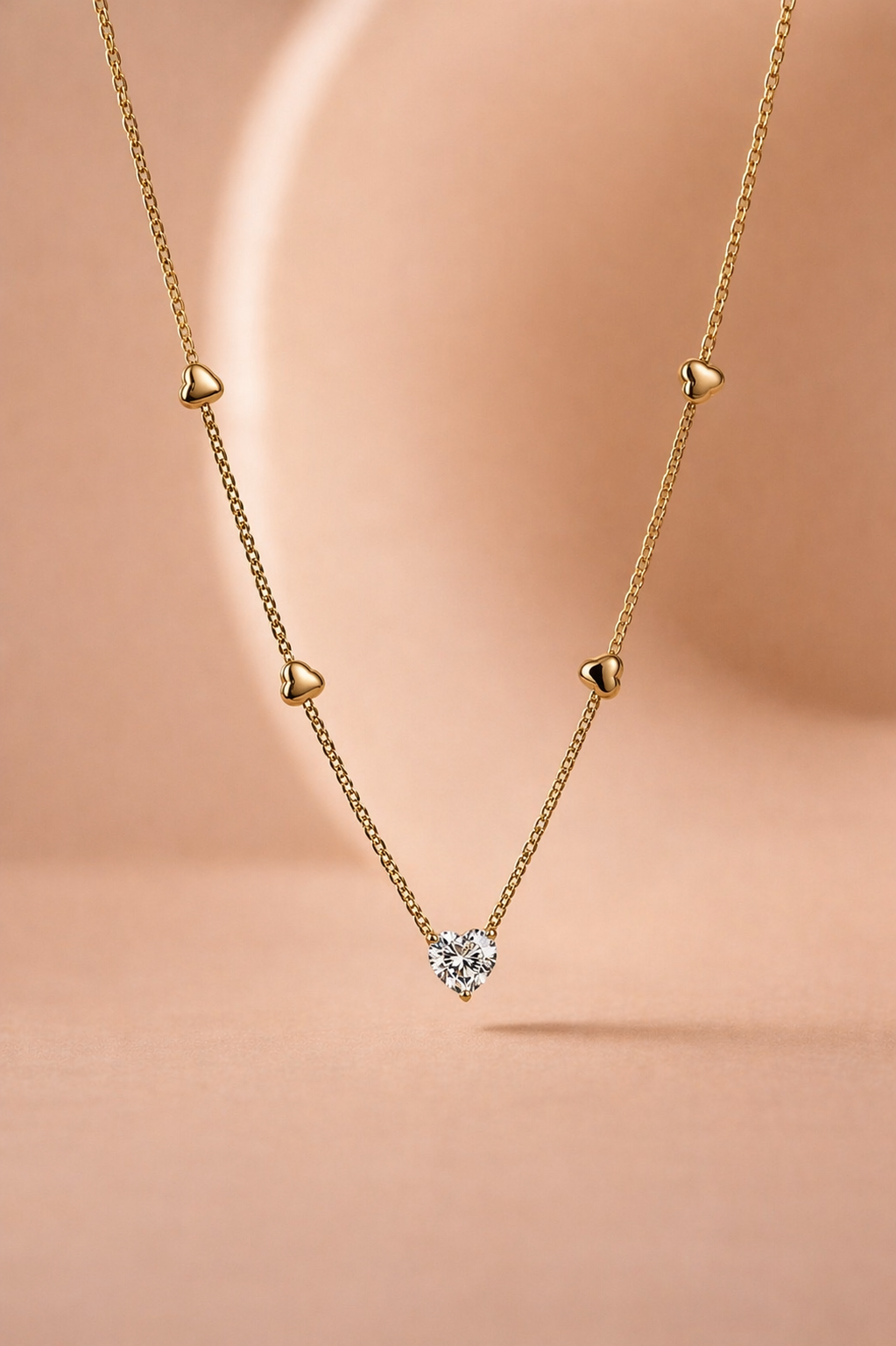 Golden Heart Charm Necklace