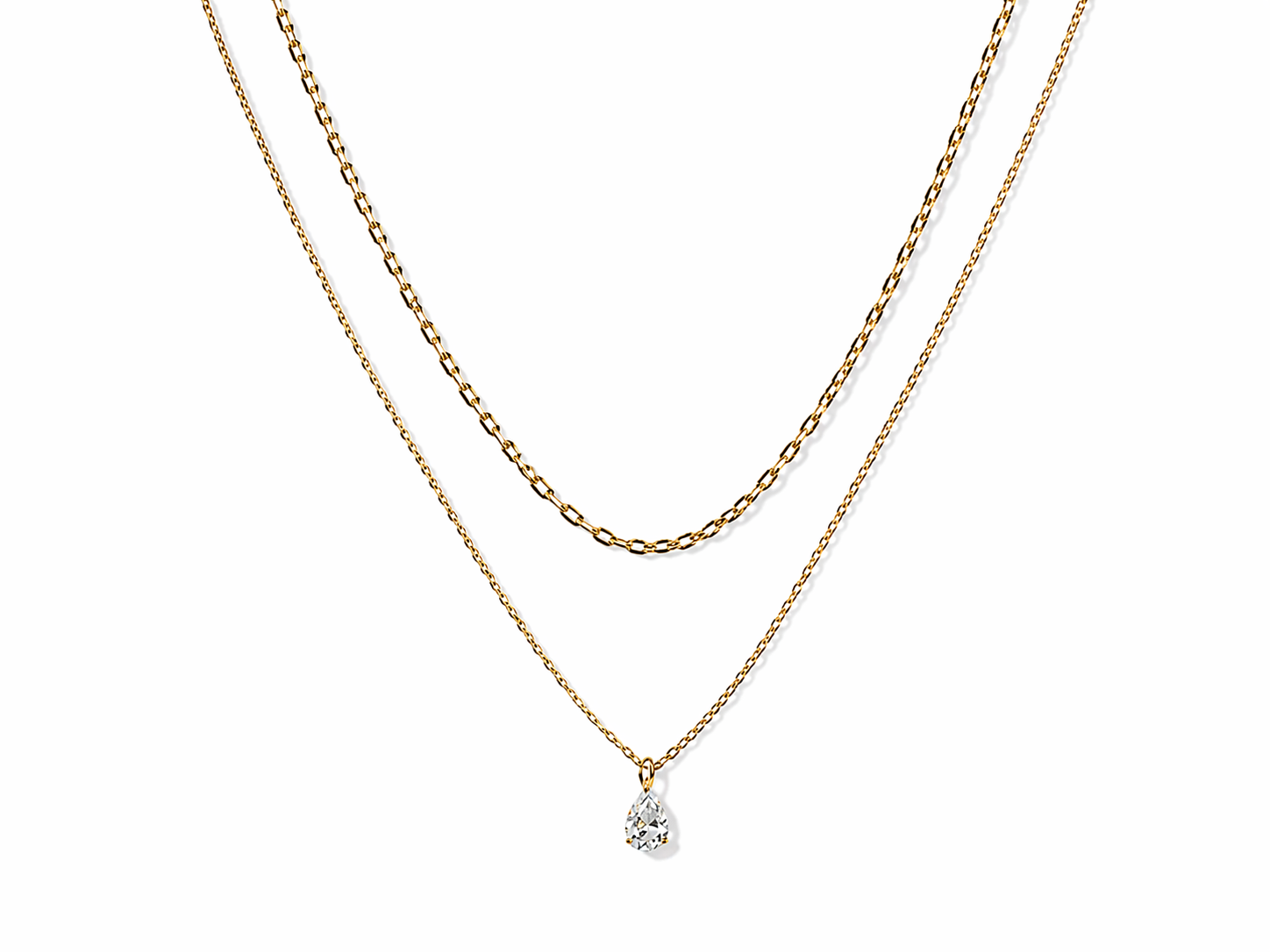 Golden Drop Layered Necklace