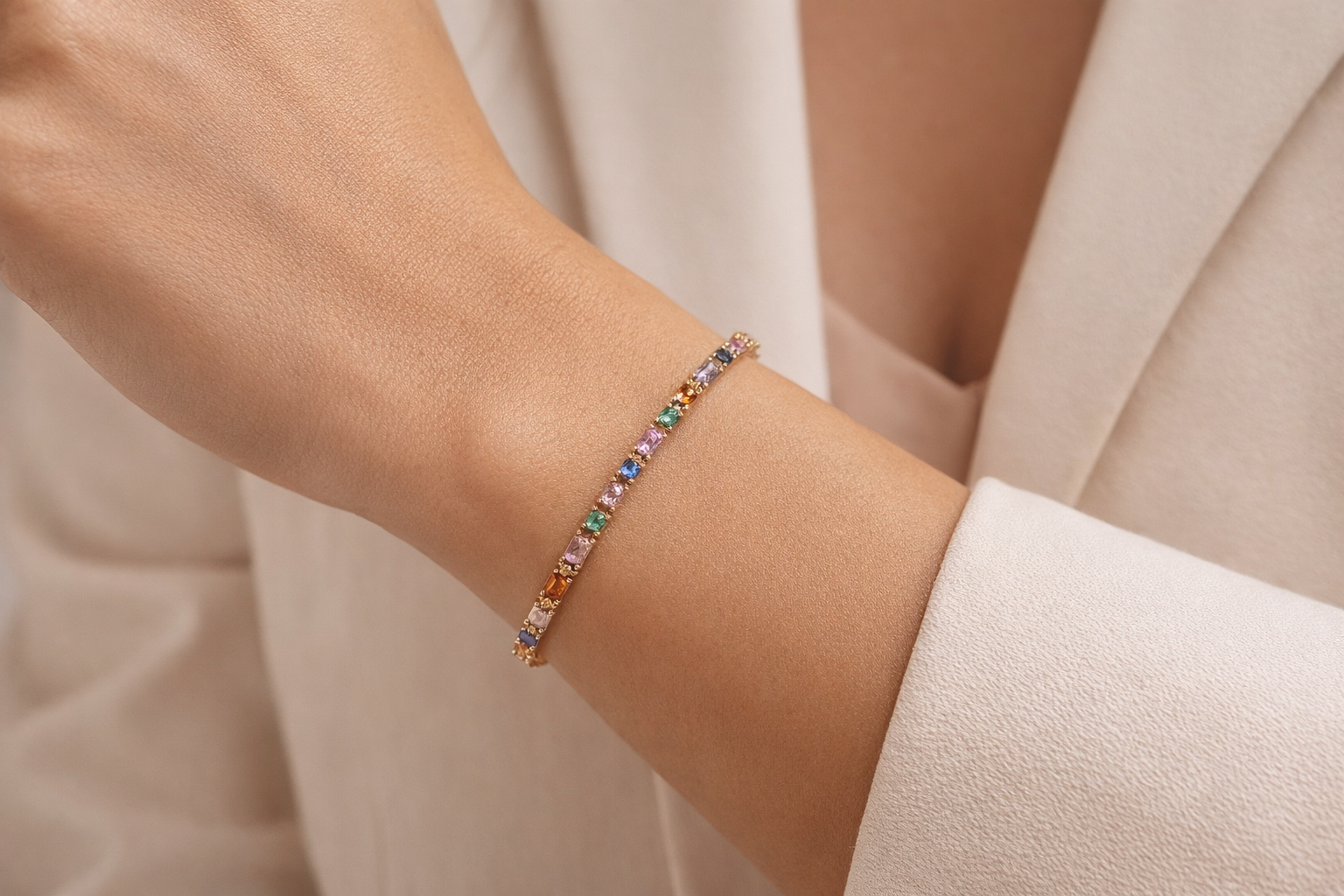 Rainbow Tennis Bracelet