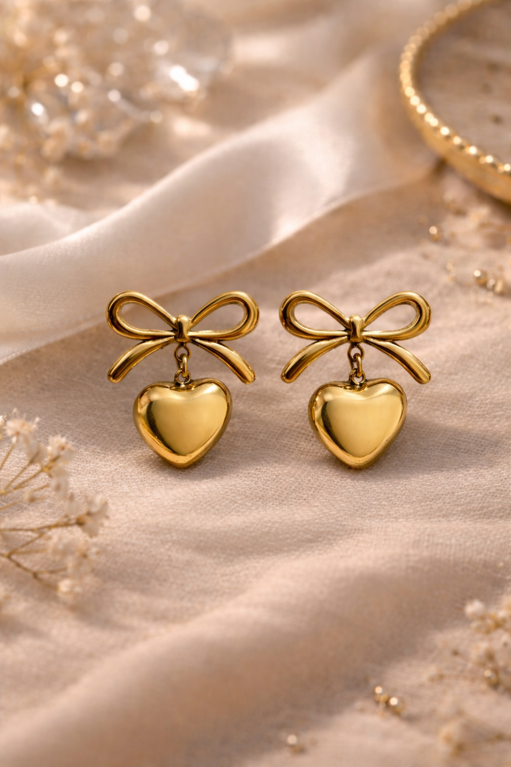 Bow Heart Earrings