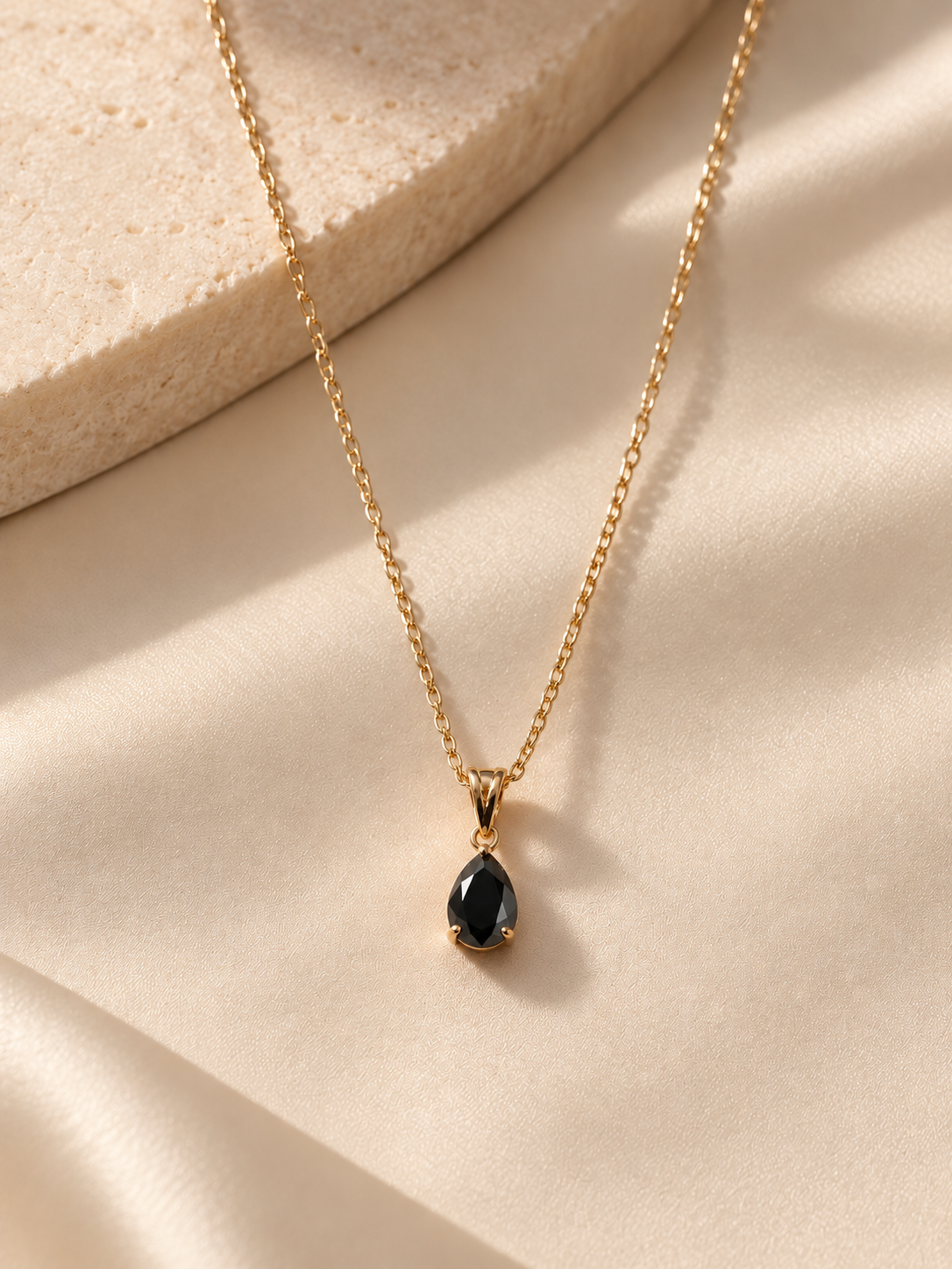 Black Tear Drop Pendant