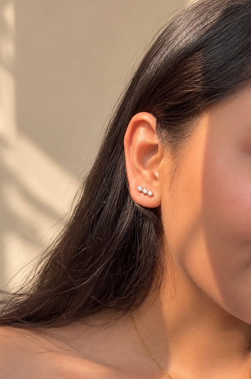 Triple Diamond Studs