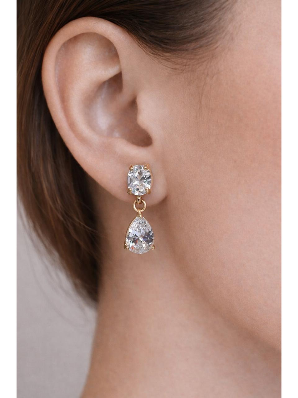 Dual Stone Earrings